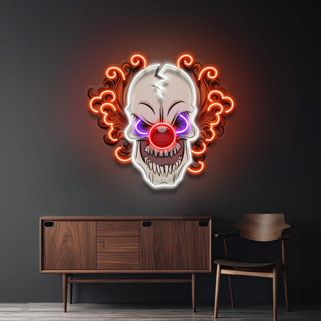 Evil Clown Skull LED Neon Sign Light Pop Art