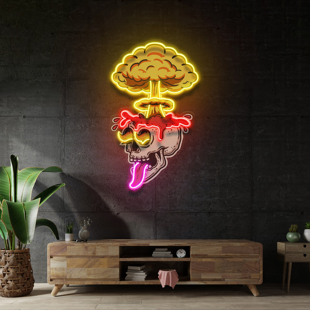 Exploded Skull LED Neon Sign Light Pop Art