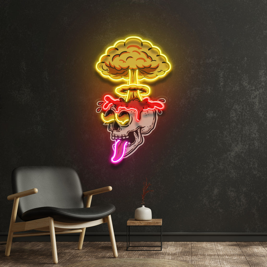 Exploded Skull LED Neon Sign Light Pop Art