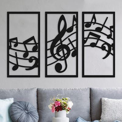 Three Piece Music Wall Art