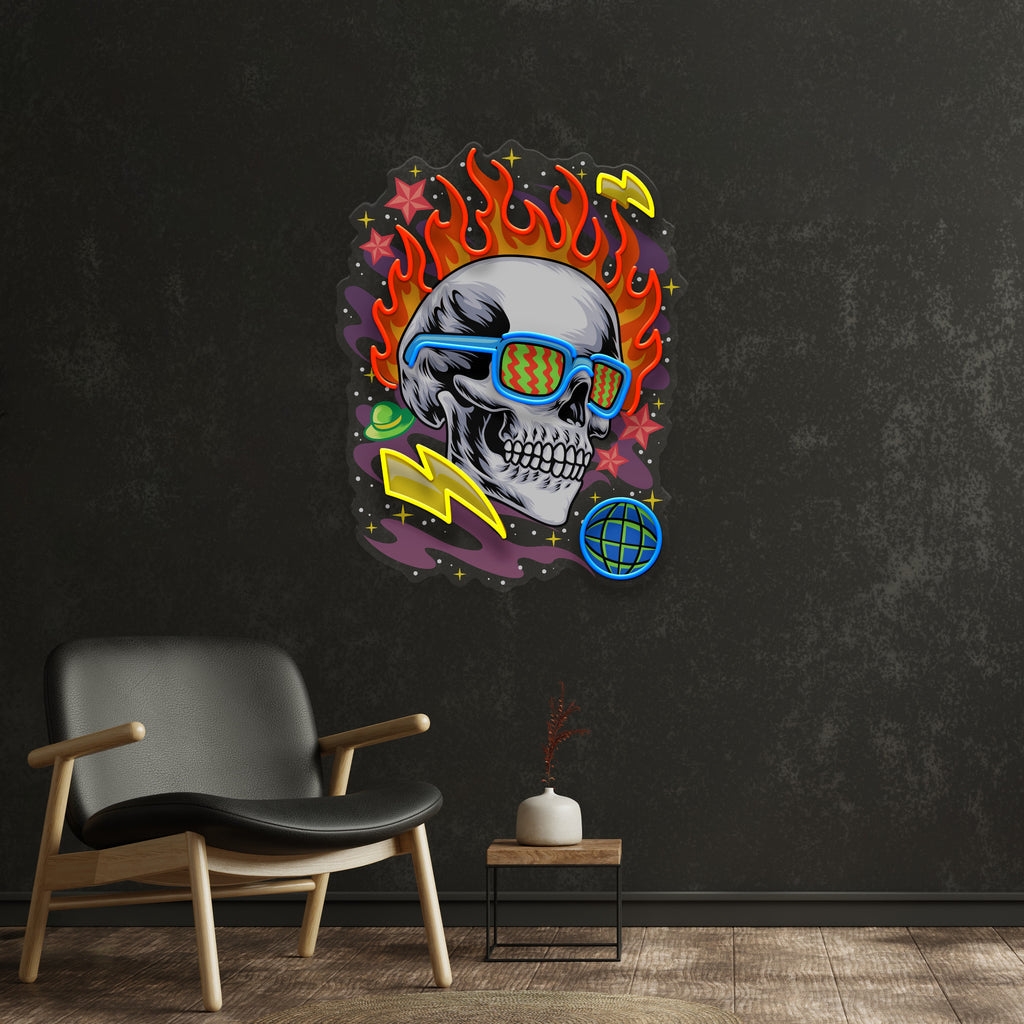 Galaxy Skull LED Neon Sign Light Pop Art