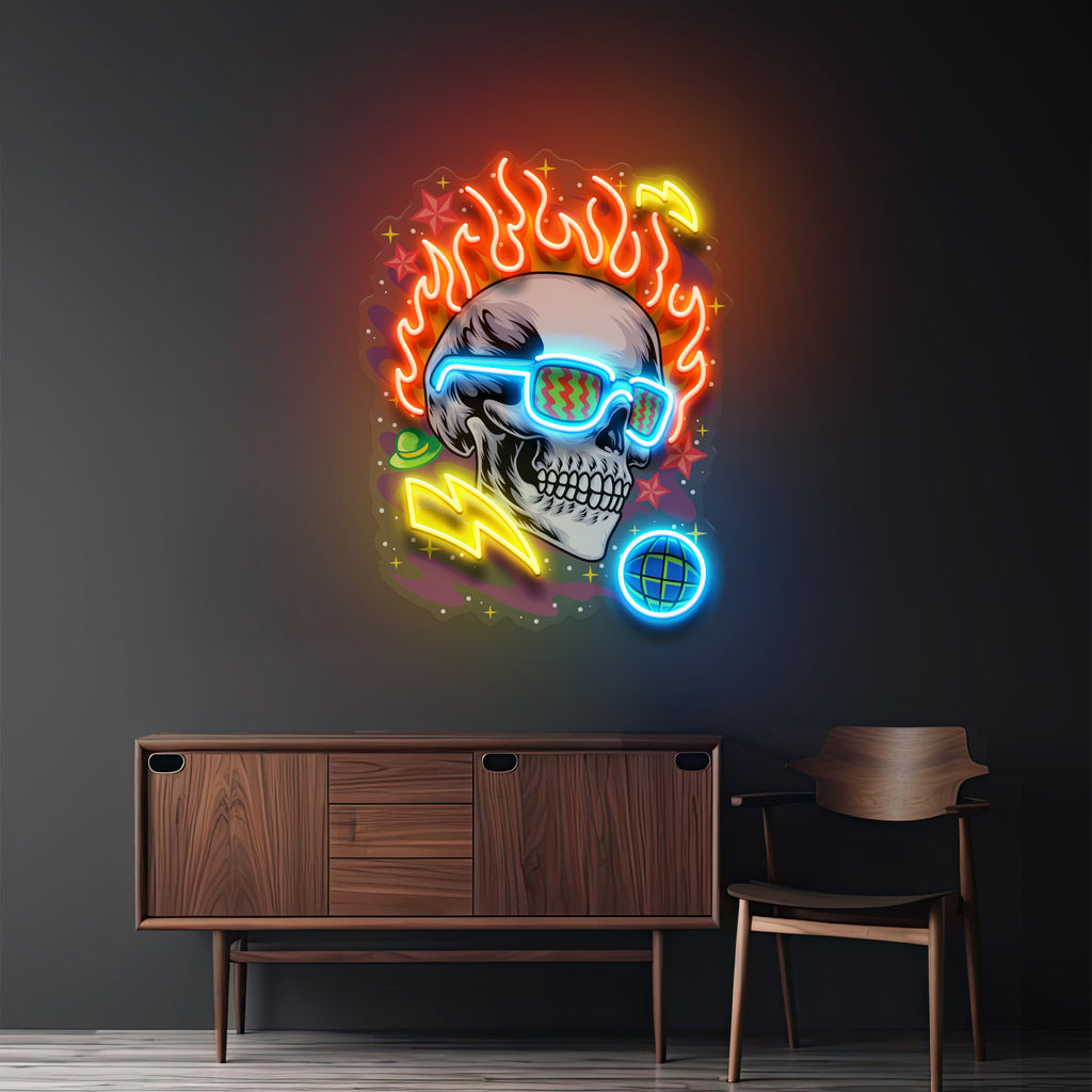 Galaxy Skull LED Neon Sign Light Pop Art