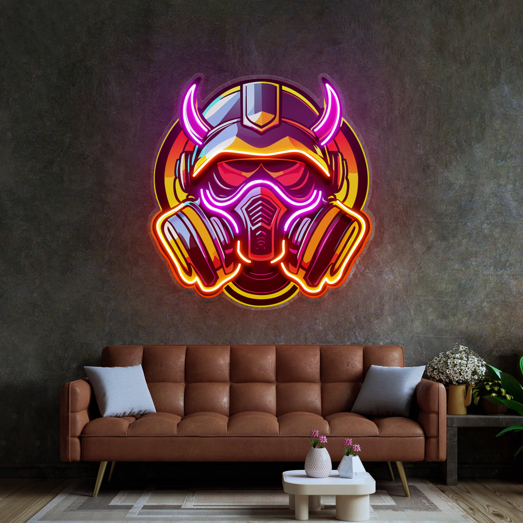 Gas Mask Esport LED Neon Sign Light Pop Art