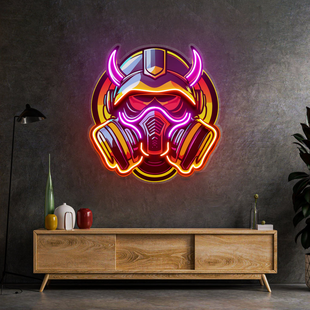 Gas Mask Esport LED Neon Sign Light Pop Art