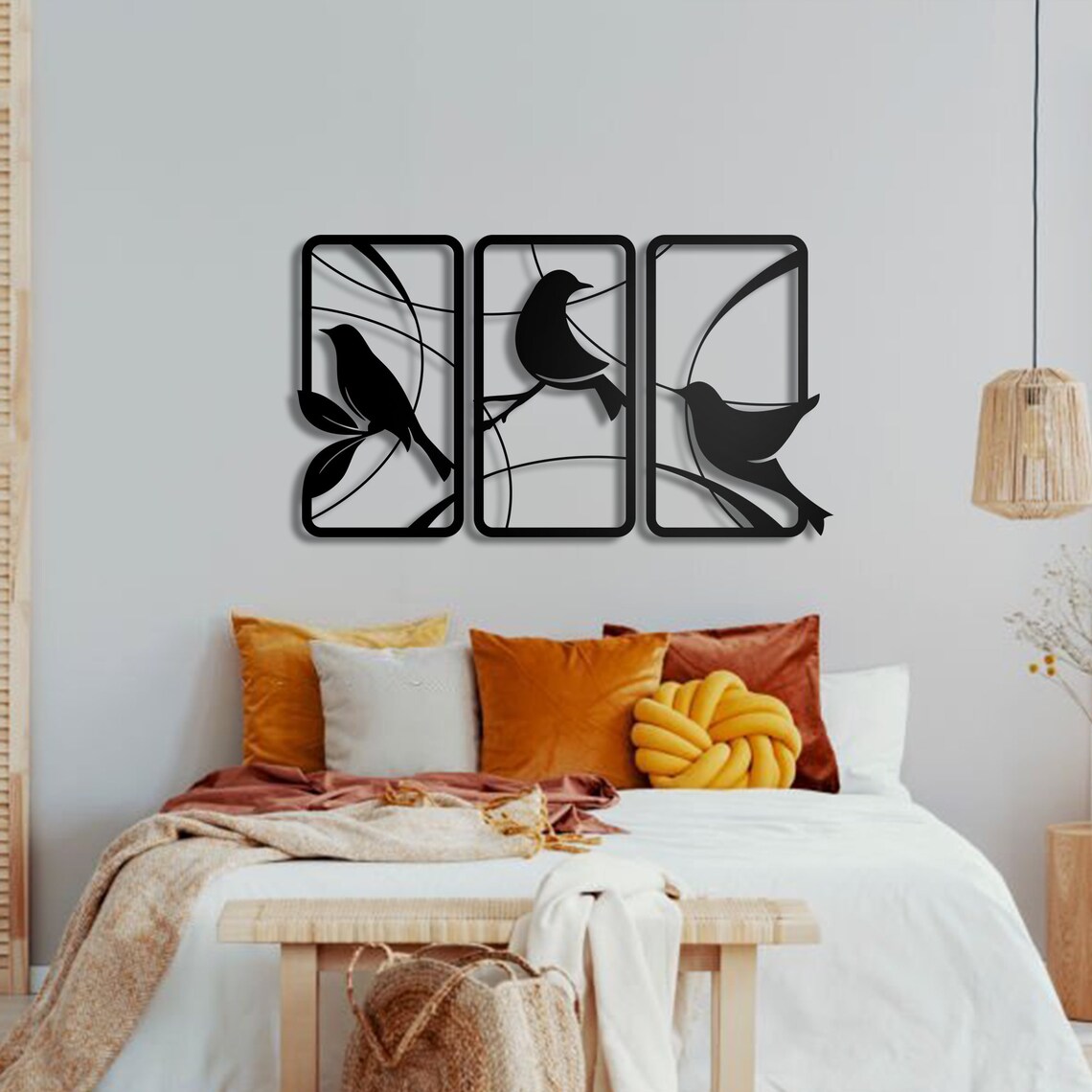 Birds of Paradise 3 Panels Wall Art