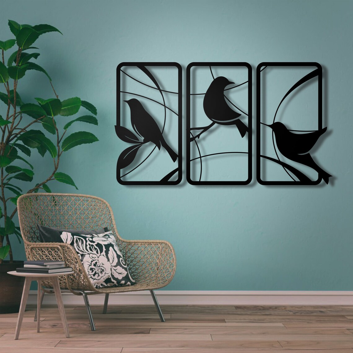 Birds of Paradise 3 Panels Wall Art