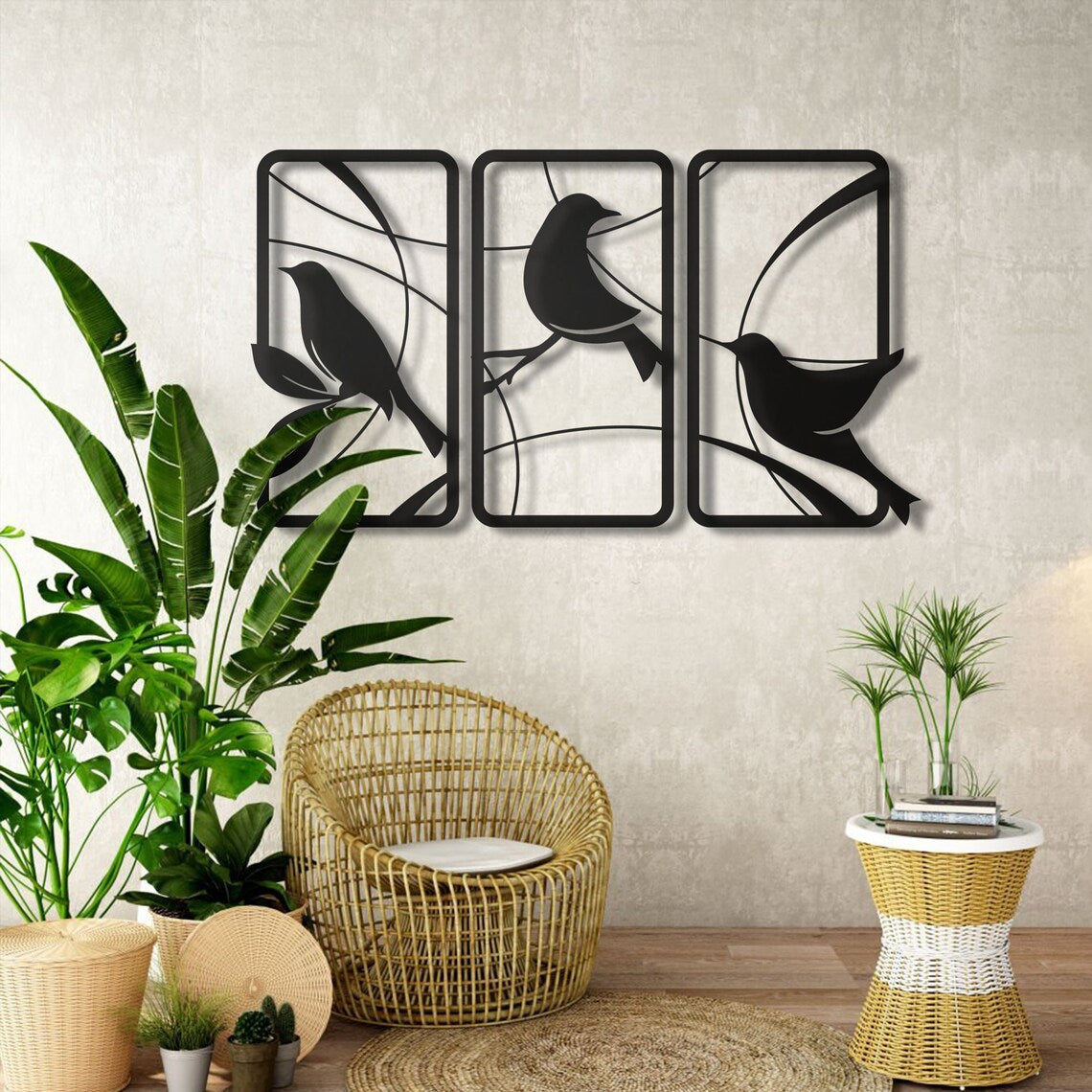 Birds of Paradise 3 Panels Wall Art