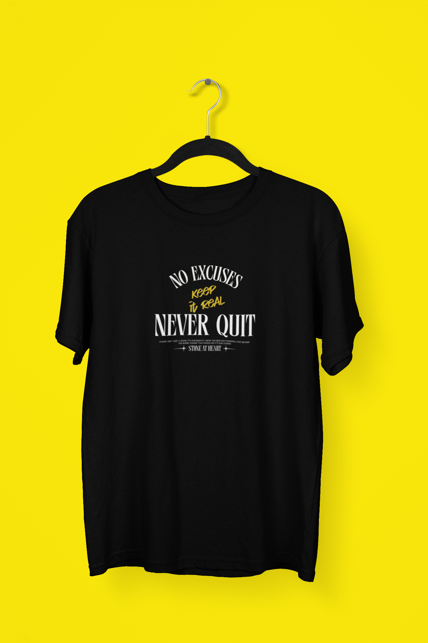 "NEVER QUIT" UNISEX OVERSIZE TEE