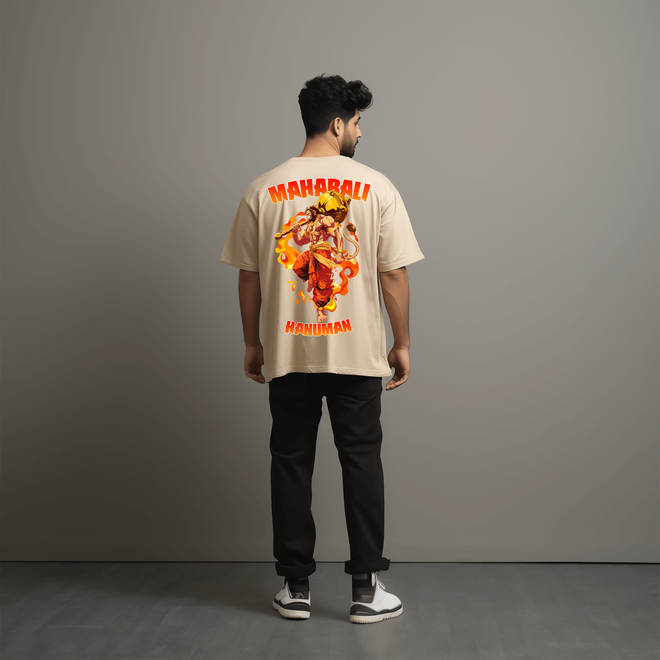 Mahabali Hanuman Ji Oversized Printed Tshirt for Men