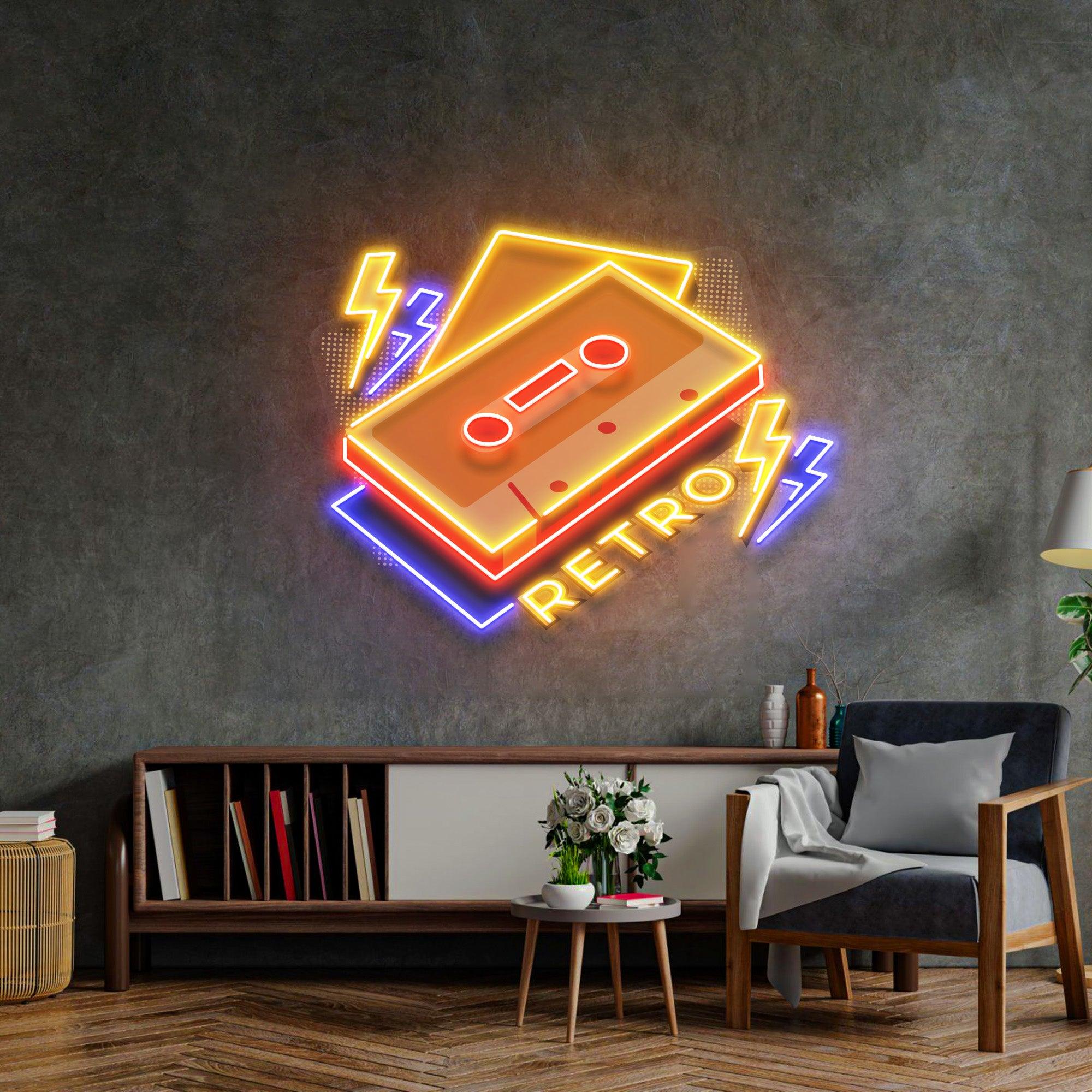 Cassette Retro Led Neon Acrylic Artwork