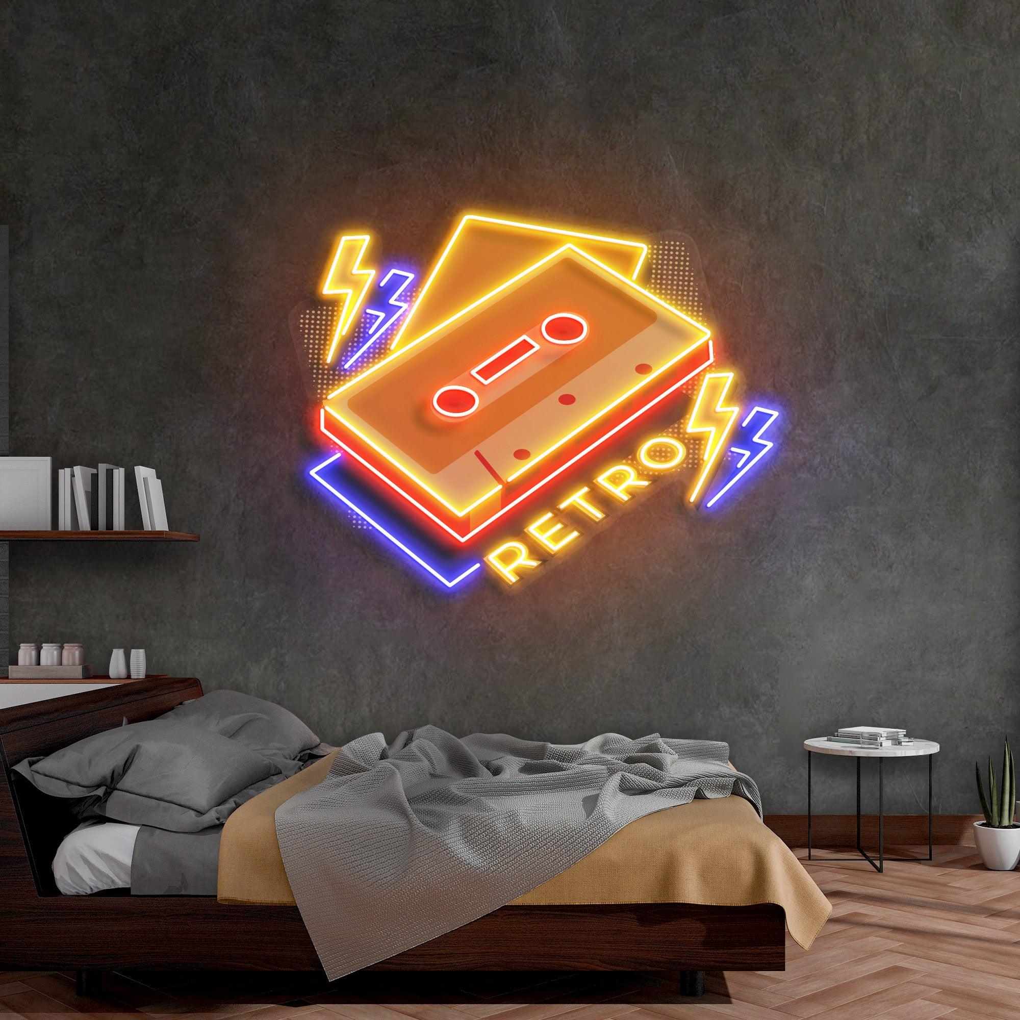 Cassette Retro Led Neon Acrylic Artwork