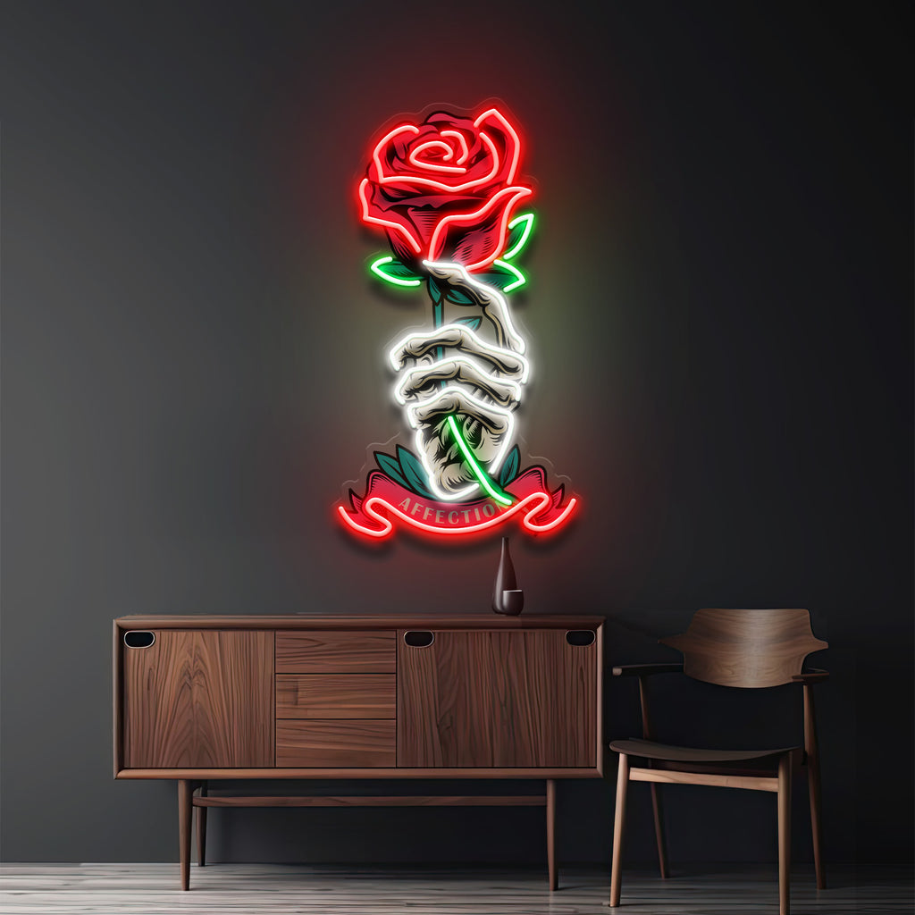 Skeleton Hand Sose LED Neon Sign Light Pop Art