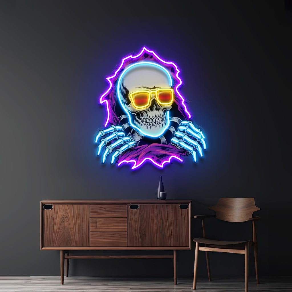 Skull Hole LED Neon Sign Light Pop Art