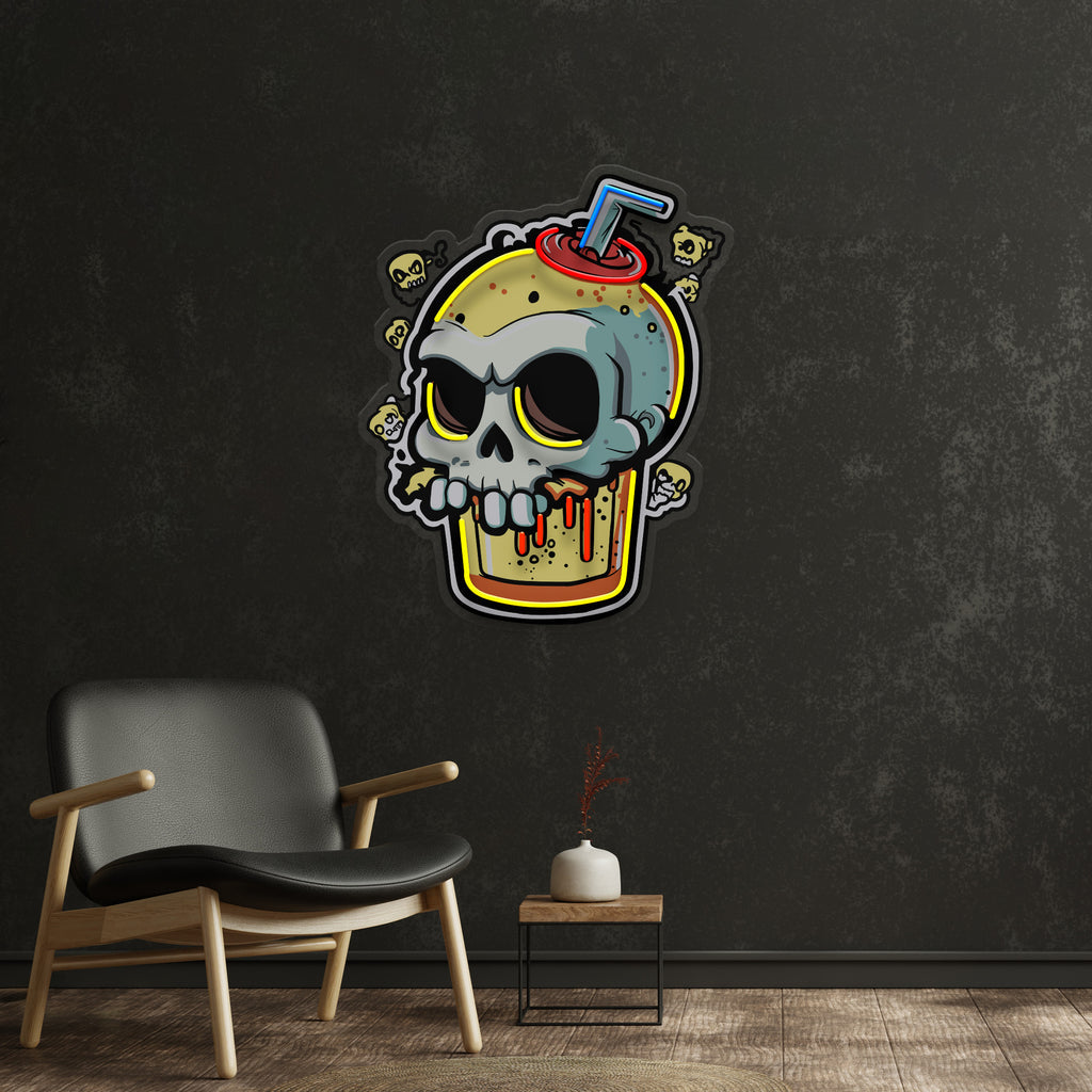 Smoothies Skull LED Neon Sign Light Pop Art