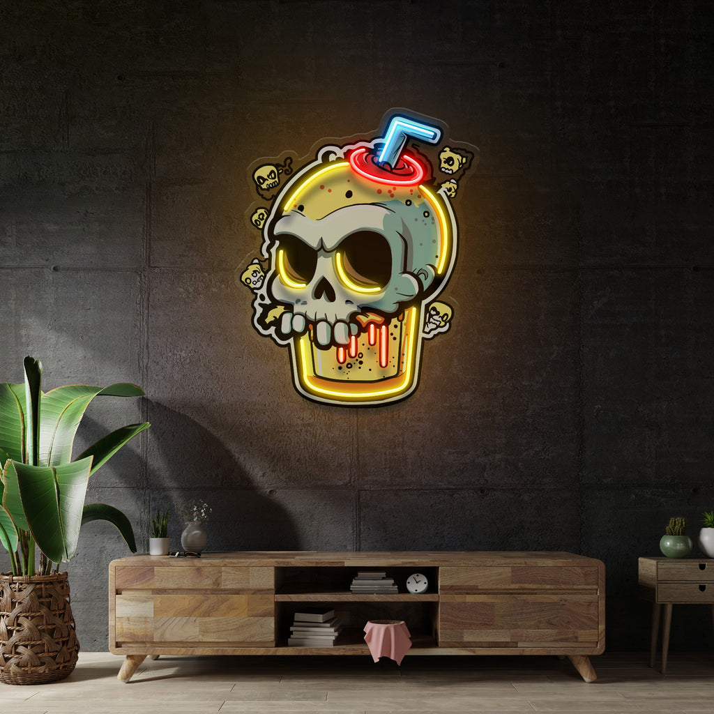 Smoothies Skull LED Neon Sign Light Pop Art