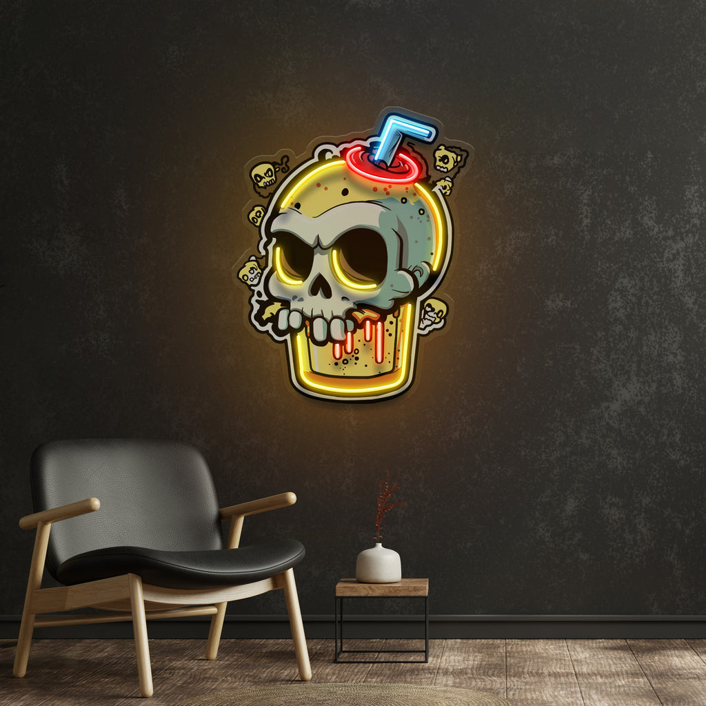 Smoothies Skull LED Neon Sign Light Pop Art