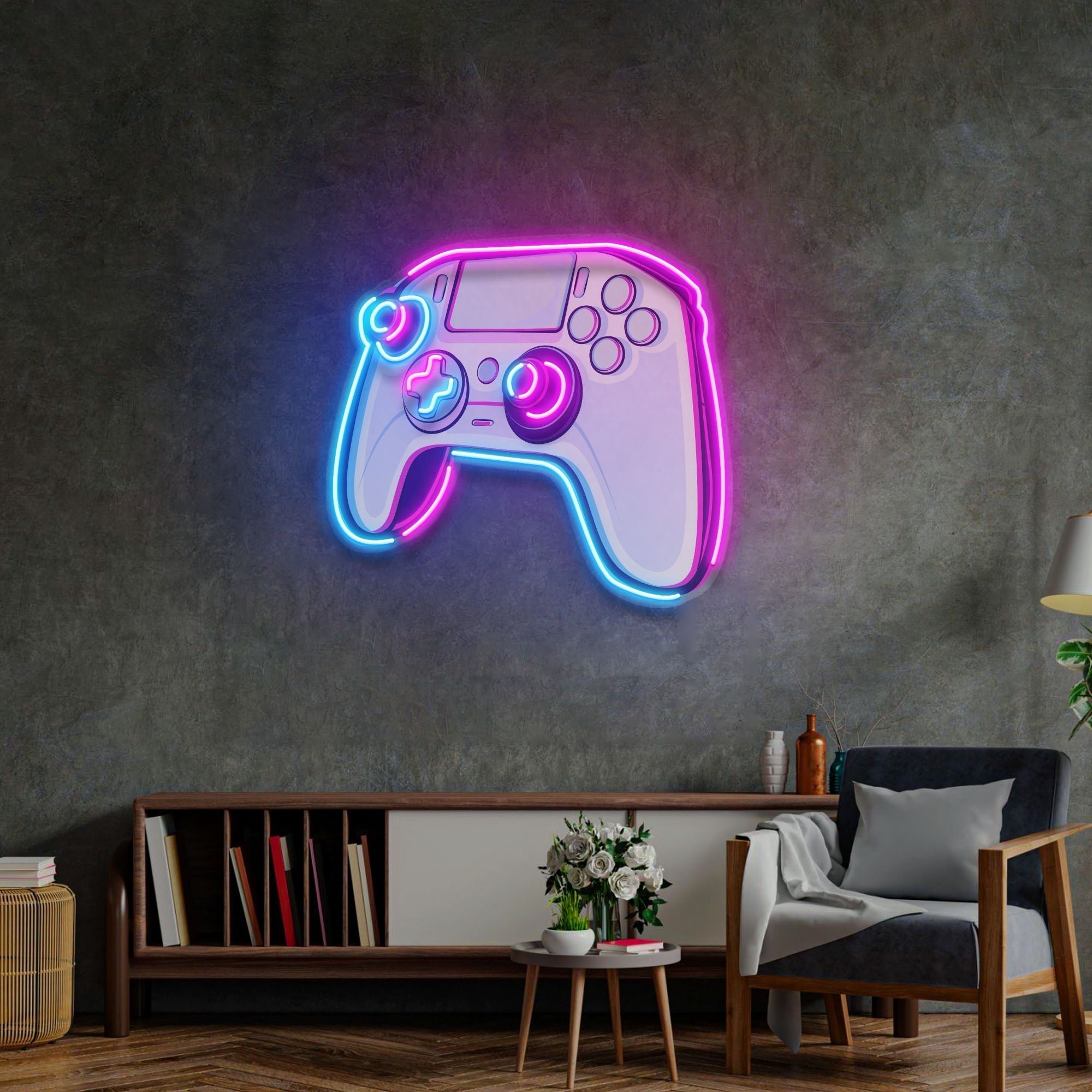 Stick Controller Cartoon LED Neon Sign Light Pop Art