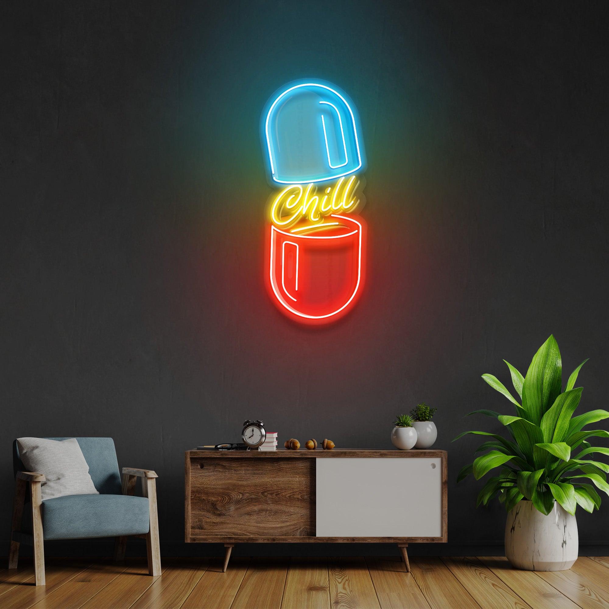 The Chill Pill Led Neon Acrylic Artwork