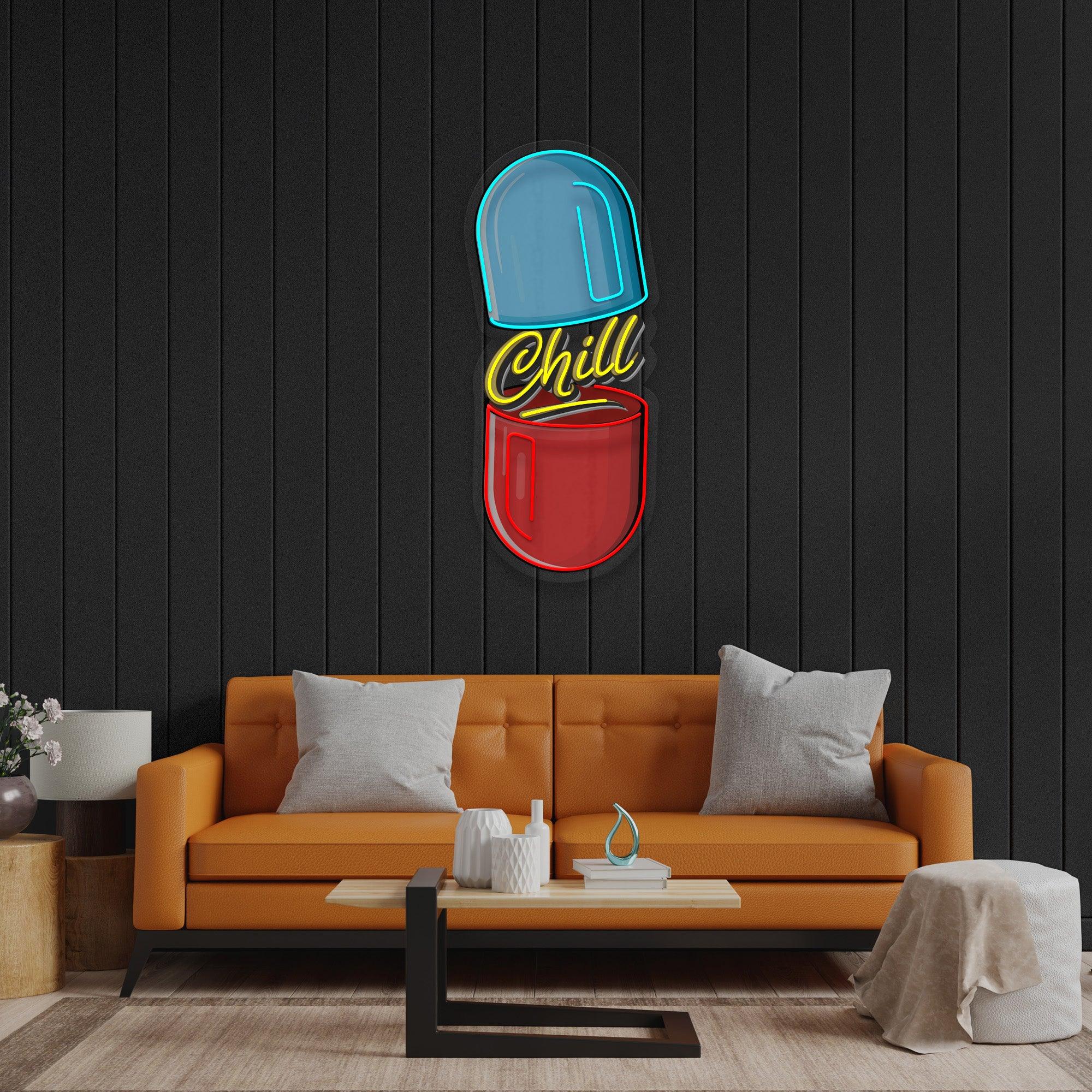 The Chill Pill Led Neon Acrylic Artwork