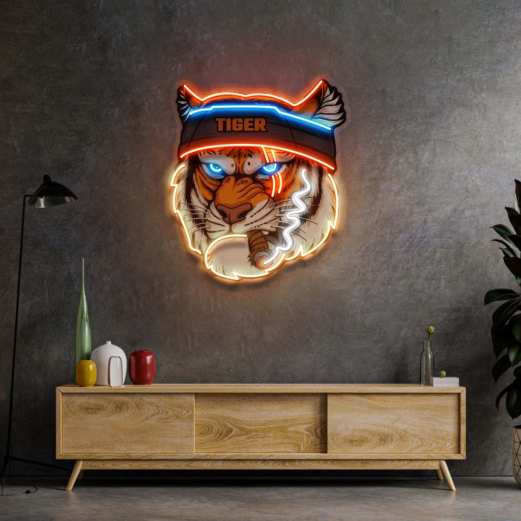 Tiger Smoking LED Neon Sign Light Pop Art