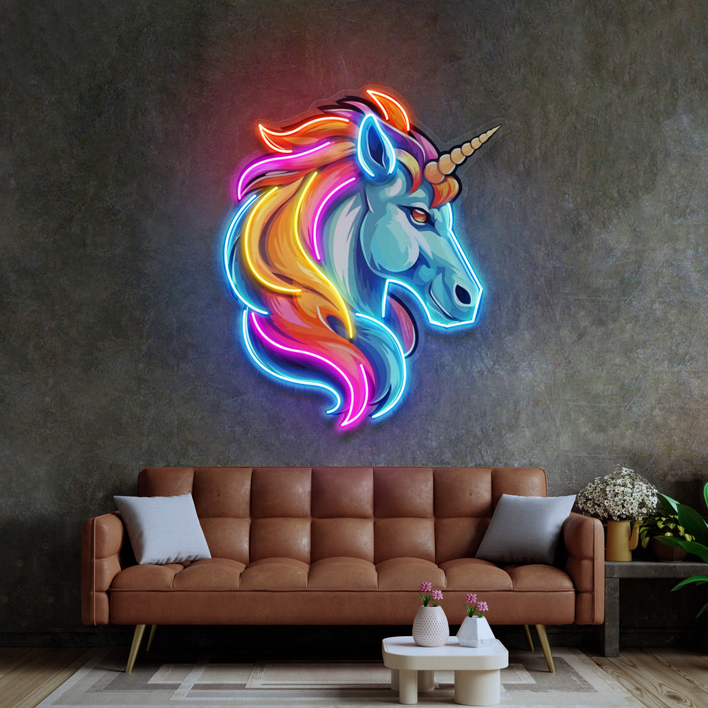 Unicorn Head LED Neon Sign Light Pop Art