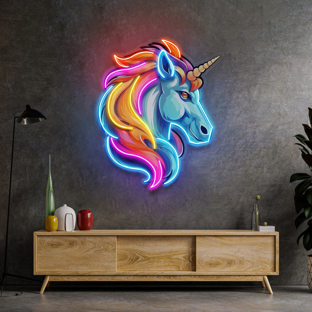 Unicorn Head LED Neon Sign Light Pop Art