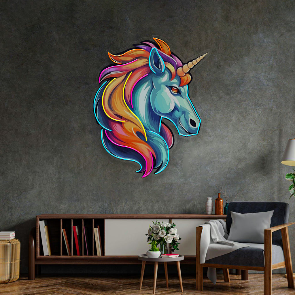 Unicorn Head LED Neon Sign Light Pop Art